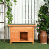 PawHut Wooden Dog Kennel Elevated Dog Pet House w/ Open Top 82W x 58D x 58H cm