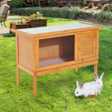 Pawhut Guinea Pigs Hutches,90Lx45Wx65H cm-Fir Wood