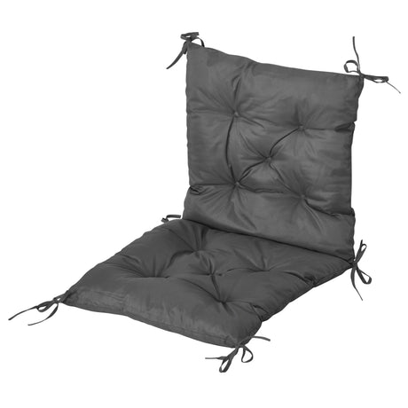 Outsunny Set of Two Outdoor Seat Cushions - Dark Grey