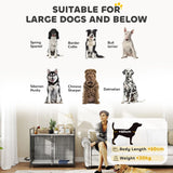 PawHut Large Dog Crate Furniture with Rotating Bowl Holder, 2 Bowls, 2 Doors, for Large Dogs, 100 x 60 x 88 cm, Grey
