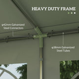 Outsunny 4m x 4m Marquee Party Tent, Heavy Duty Wedding Canopy with Sidewalls, Doors, Windows, Galvanised Garden Gazebo for Parties Events, White