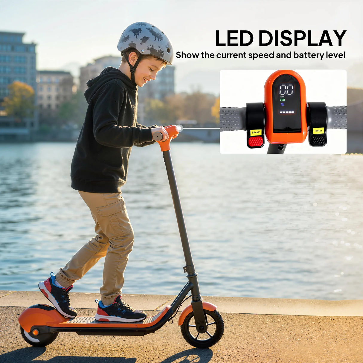 SPORTNOW Electric Scooter for Kids, with LED Display, Green