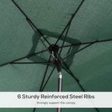 Outsunny 3x2m Patio Parasol Garden Umbrellas Canopy with Aluminium Tilt Crank Rectangular Sun Shade Steel, Green