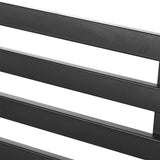 Outsunny Stylish 2 Seater Metal Garden Porch Chair Bench Stable Patio Outdoor Park Metal Bench - Black