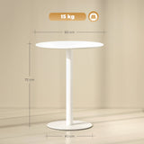 HOMCOM Dining Table, Round Kitchen Table with Steel Base for Living Room, Dining Room, 60 x 60 x 72cm, White