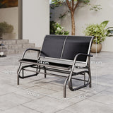 Outsunny 2-Person Outdoor Glider Bench Patio Double Swing Gliding Chair Loveseat w/Power Coated Steel Frame for Garden Patio Porch, Black