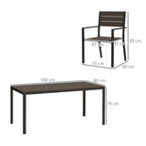 Outsunny Seven-Piece Outdoor Dining Set - Brown