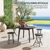 Outsunny Set of Four Folding Carry Stools - Charcoal Grey