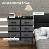 HOMCOM Fabric Chest of Drawers, Industrial Bedroom Dresser with 8 Fabric Drawers, Steel Frame and Wooden Top for Nursery, Living Room, Hallway, Black