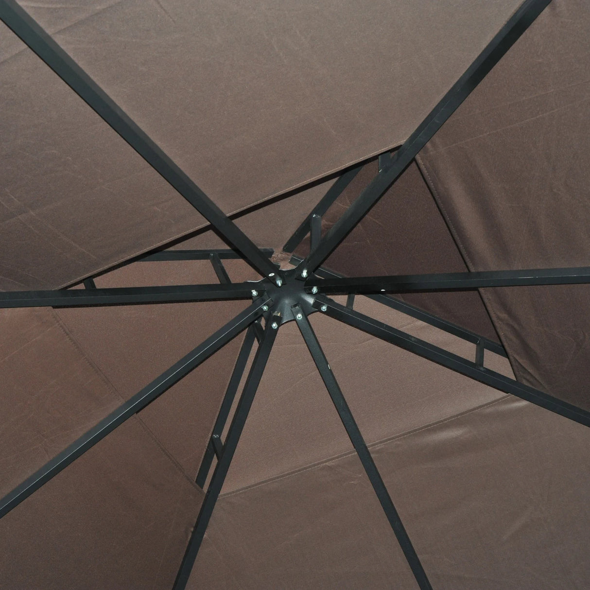 Outsunny 3 x 3 m Garden Gazebo Double Roof Marquee Patio Wedding Party Tent Canopy Shelter with Sidewalls (Brown)