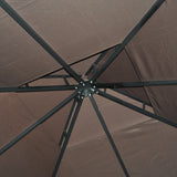 Outsunny 3 x 3 m Garden Gazebo Double Roof Marquee Patio Wedding Party Tent Canopy Shelter with Sidewalls (Brown)