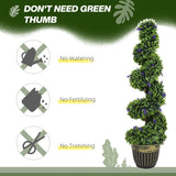 HOMCOM Set of Two 115cm Artificial Lavender Trees