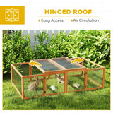 PawHut Big Hutches for Rabbits - 6ft Wooden Spacious Outdoor Rabbit Hutch for Pet Rabbits, Natural Wood