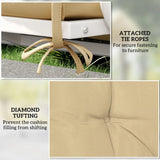 Outsunny Two-Seater Bench Cushion - Khaki