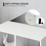 HOMCOM 2-Tier Bookshelf with 5 Compartments - White