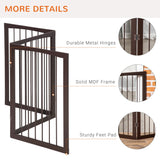 PawHut 3 Panel Stair Gate Foldable Dog Door Gate Indoor Free Standing Safety Gate Pet Barrier 76cm Height