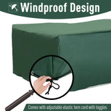Outsunny Outdoor Garden Furniture Cover Waterproof, Anti-UV 600D Heavy Duty Oxford Fabric Patio Furniture Cover for Rectangular Sofa Table Set, Green, 205 x 145 x 70 cm