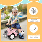 AIYAPLAY Foot to Floor Slider for Toddlers with Under-Seat Storage, Ride on Sliding Car with Horn, for Ages 12-36 Months - Pink