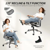 HOMCOM Ergonomic Office Chair, High Back Mesh Desk Chair, Grey