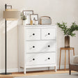 HOMCOM Modern Chest of Drawers, 4 Drawer Dresser Clothes Storage Organiser for Living Room, Hallway, Entryway, White