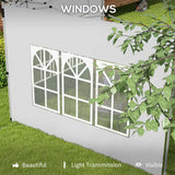 Outsunny Gazebo Side Panels, Sides Replacement with Window for 3x3(m) or 3x4m Pop Up Gazebo, 2 Pack, White