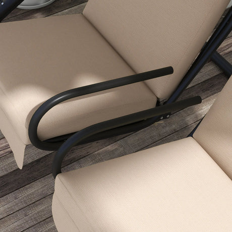 Outsunny Two-Seat Garden Swing Chair, with Protective Canopy - Beige