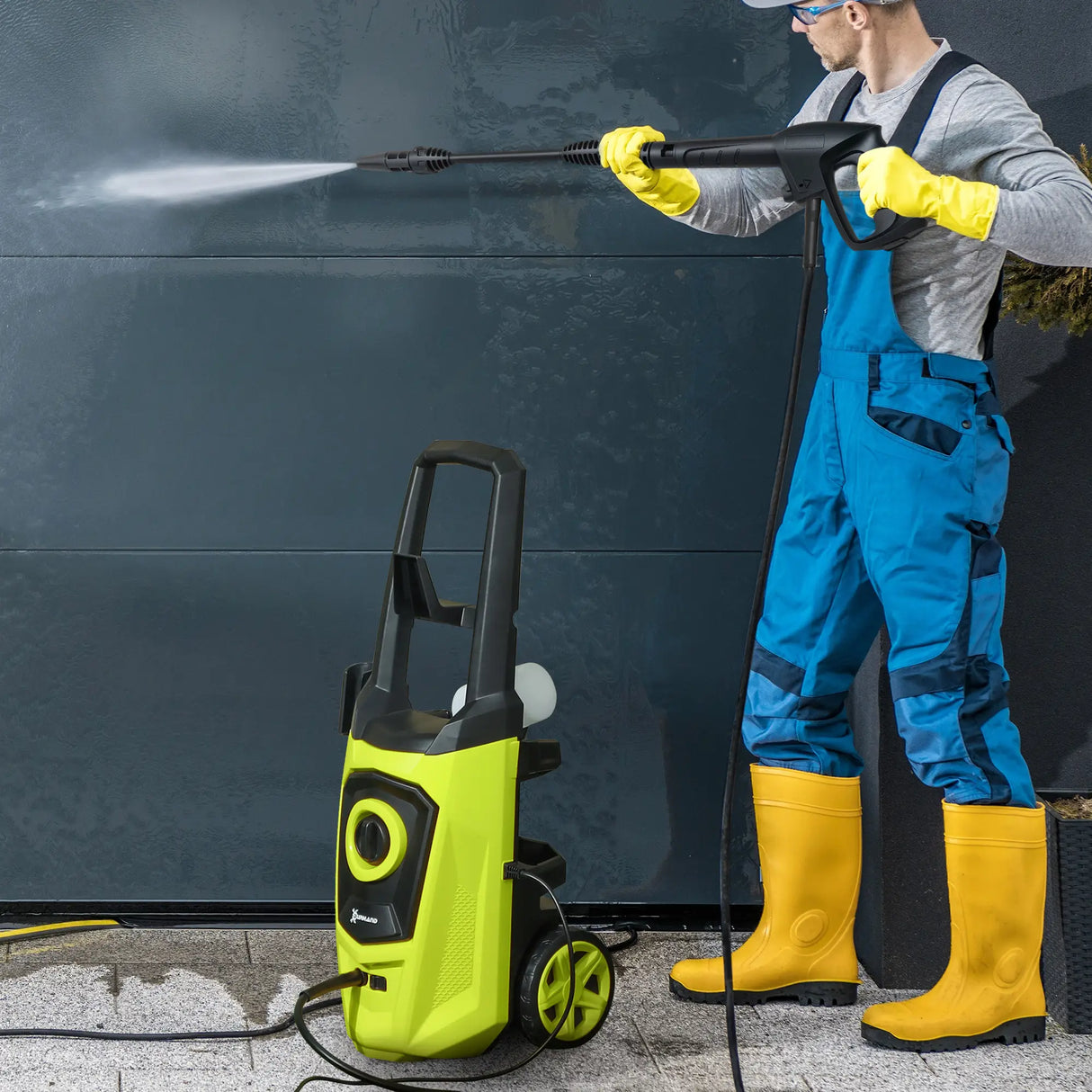 DURHAND 1800W High Pressure Washer, 150 Bar Pressure, 510 L/h Flow, High-Performance Portable Power Jet Wash Cleaner Green