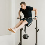 HOMCOM Barbell Rack, Width and Height Adjustable Dip Stand, Bench Press Rack for Home Gym Weight Lifting Fitness Workout, Max Load 150kg