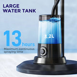 HOMCOM Pedestal Fan with Water Mist Spray, Spray Misting Fan with 70 Oscillation, Tilt Head, 3 Speeds, 3 Modes, Adjustable Mist, 3.2L Water Tank, for Home, 120 cm
