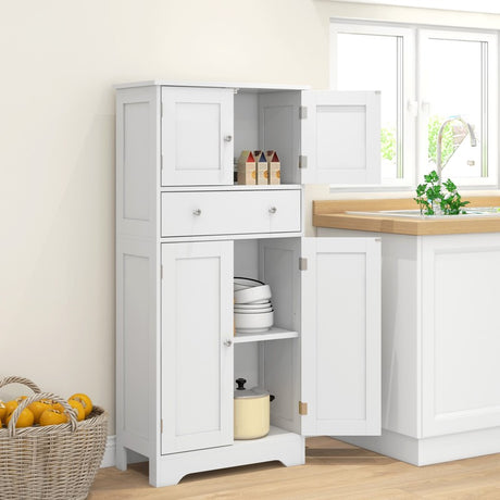 HOMCOM Multi-Storage Freestanding Kitchen Cabinet - White