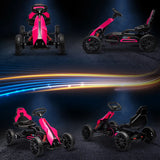 HOMCOM 12V Electric Go-Kart for Kids, Ride-On Racing Go-Kart, with Forward and Reversing Functions, for Ages 3-8 Years - Pink