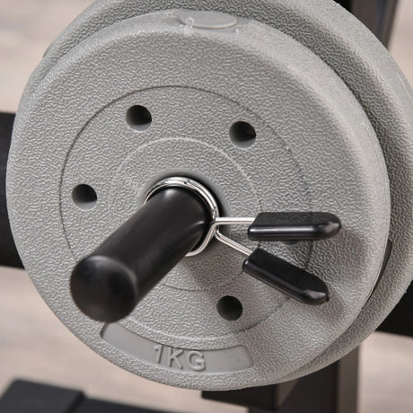 HOMCOM Adjustable Weight Bench with Leg Extension, Barbell Rack, Preacher Curl Pad, Butterfly, Multi-Function Home Gym Bench for Strength Training, Red