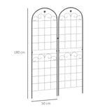 Outsunny Metal Trellis Set of 2, Garden Trellis for Climbing Plants Support Frames, Floral Design