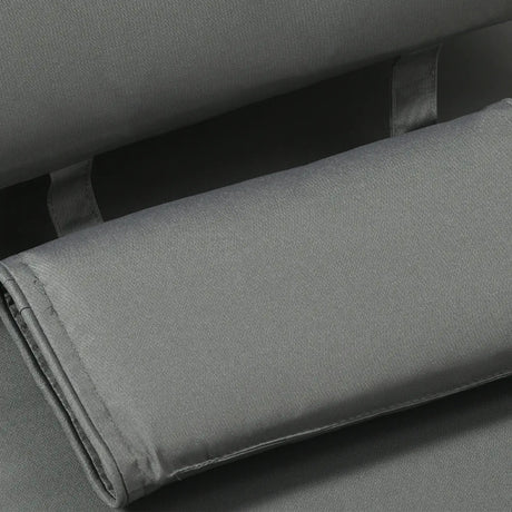 Outsunny Garden Sun Lounger Cushion Replacement Soft Sunbed Reclining Chair Relaxer Pad with Pillow, Cushion ONLY - Grey