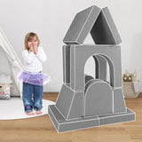 8-Piece Modular Kids Sofa Play Couch Climb Playset with Covers-Grey