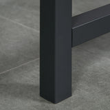 HOMCOM Folding Dining Table, Industrial Drop Leaf Table with Wheels and Metal Frame for Kitchen, Dining Room, Space Saving, Rustic Brown