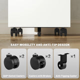 Vinsetto Three-Drawer Steel Filing Cabinet - White