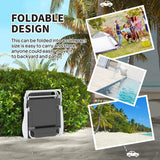 Outsunny Foldable Lounge Chair with 4-Level Adjustable Backrest & Headrest - Charcoal Grey