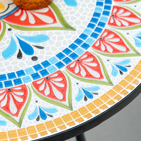 Outsunny 60cm Mosaic Outdoor Patio Table - Red