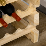 HOMCOM Six-Tier, 72 Bottle Wooden Wine Rack Set of 2 - Natural