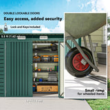 Outsunny 3.7 x 7.9ft Galvanised Steel Shed, with Latched Door and Padlock - Green