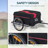 HOMCOM Bicycle Cargo Trailer, 2-Wheel Large Folding Storage with Removable Cover, Black