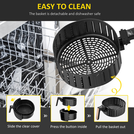 HOMCOM 5.5L 1700W Air Fryer, with Digital Display, 80-200 Temperature