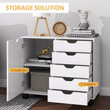 HOMCOM Multi-Storage Mobile Office Storage Cabinet - White