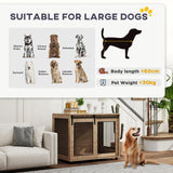 PawHut Dog Crate Furniture with Sliding Door for Large Dogs, Walnut Brown