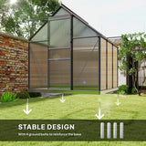 Outsunny 190 x 190cm Walk-In Polycarbonate Greenhouse