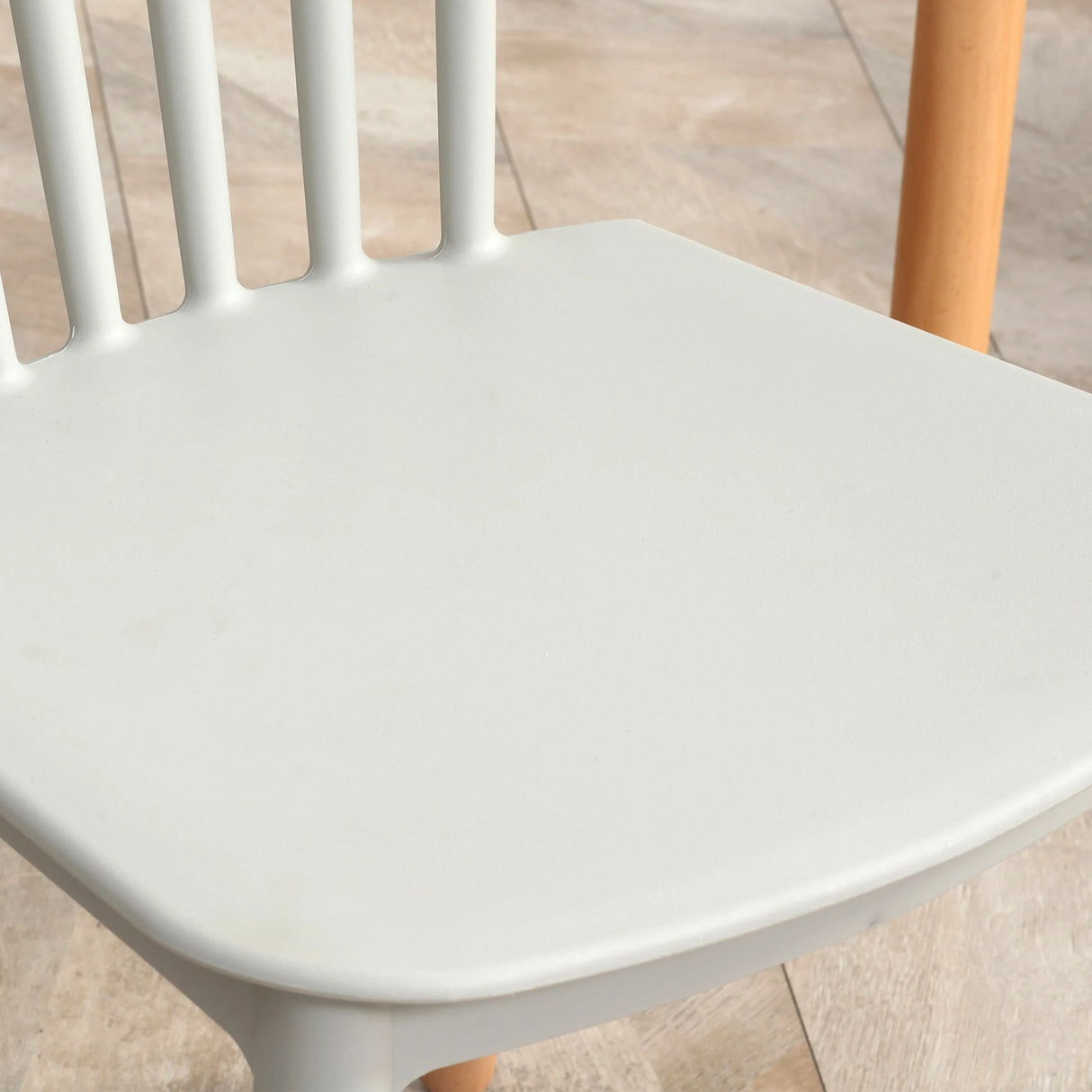 HOMCOM 5 Piece Dining Table Set with Beech Wood Legs, Space Saving Table and 4 Chairs for Small Kitchens, Grey