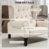 HOMCOM 150 Reclining Vintage Armchair, with footrest - Beige