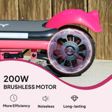AIYAPLAY Electric Scooter for Kids Aged 6-14 Years, with Colourful Lights, Pink
