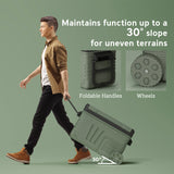 Outsunny 33L Car Fridge Freezer Dual Zone, Portable Camping Fridge 12V/24V DC & 100-240V AC, Electric Cool Box -20-20 with Wheels and LED Light, for Travel, RV, Road Trip, Picnic [Energy Class E]